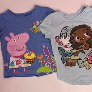 🎀 Peppa Pig & Moana 4T short sleeve shirts in great condition!! 🎀